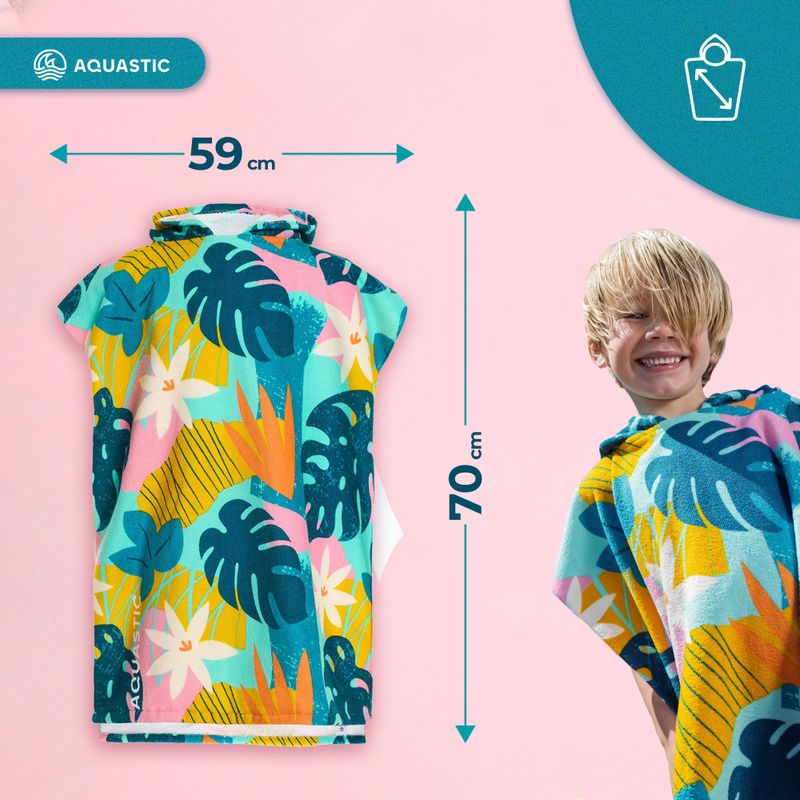 Children's poncho AQUASTIC Sunny JR flowers 15