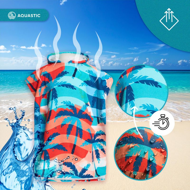 AQUASTIC Sunny JR palm tree children's poncho 12