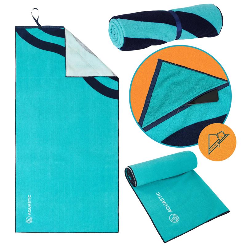 AQUASTIC Wavey blue/green towel 12