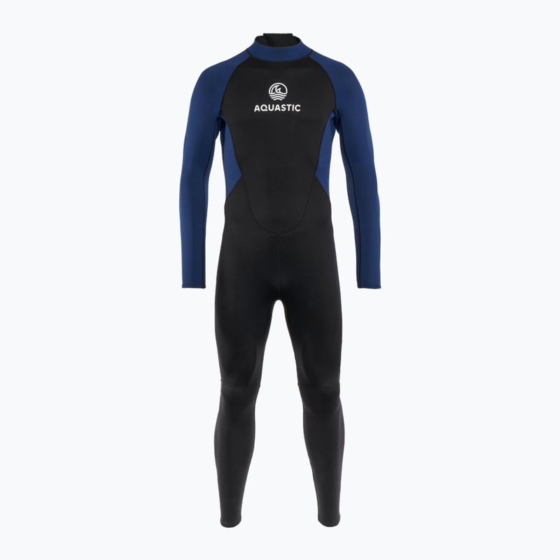 Men's swimming wetsuit AQUASTIC Wavey LG 2 mm black/blue 2