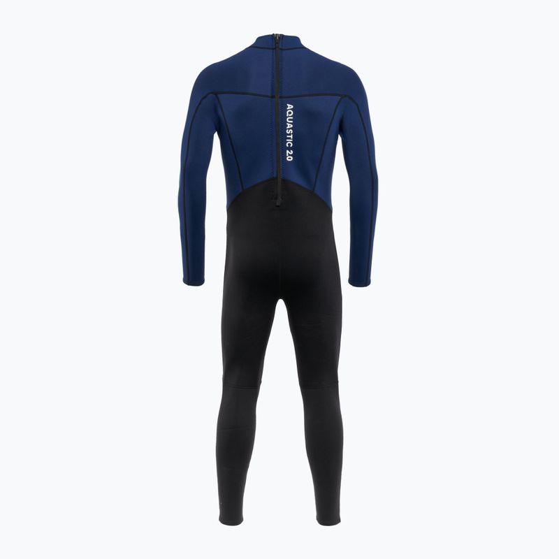 Men's swimming wetsuit AQUASTIC Wavey LG 2 mm black/blue 3