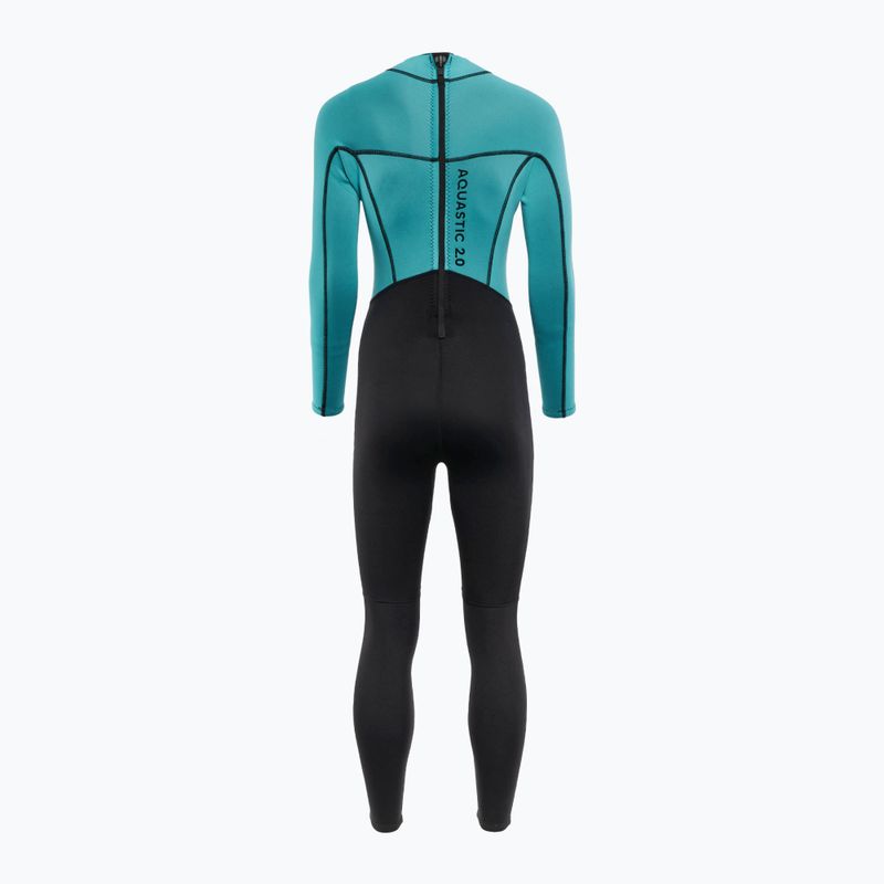 Women's swimming wetsuit AQUASTIC Wavey LG WMNS 2 mm black/mint 3
