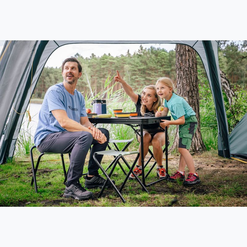 Folding camping table + KADVA CAMP chairs table set for 4-6 people grey 5