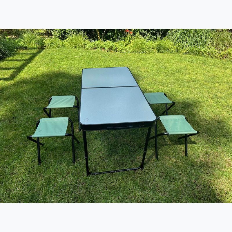 Folding camping table + KADVA CAMP chairs table set for 4-6 people grey 4