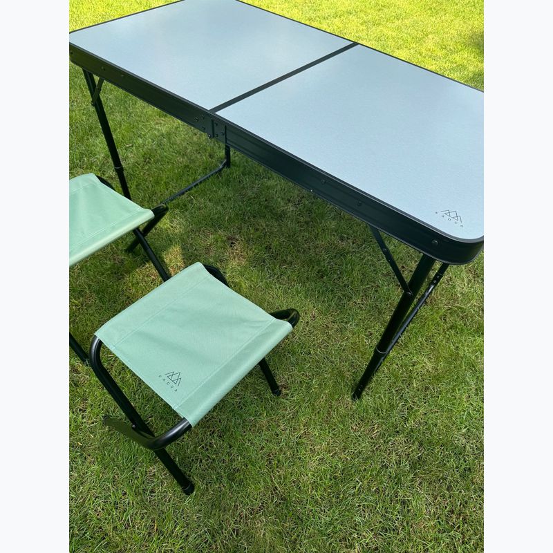 Folding camping table + KADVA CAMP chairs table set for 4-6 people grey 8