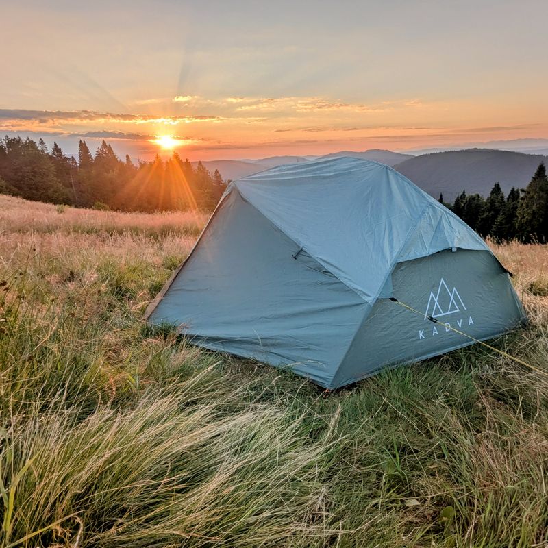 Ultralight 2-person trekking tent KADVA EXPEDIT 2 PRO grey-green 22