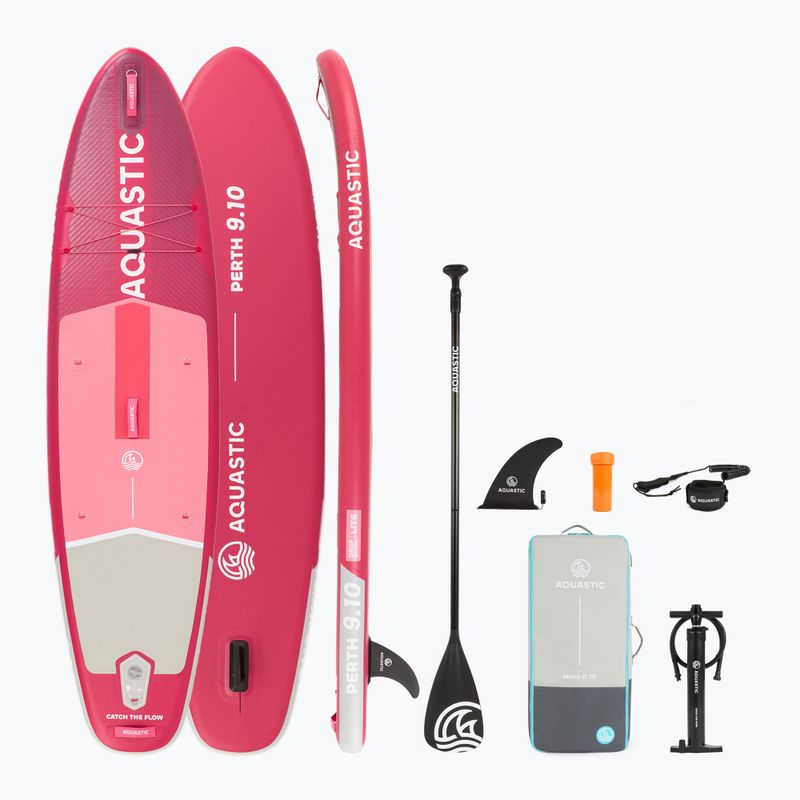 Inflatable board set SUP AQUASTIC Perth 9'10" pink