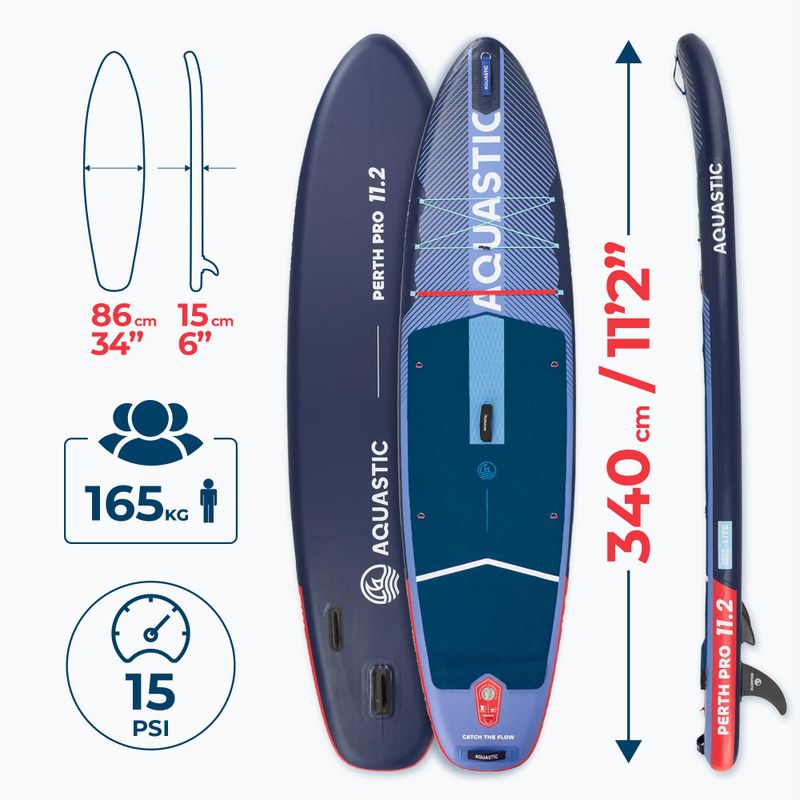 Board SUP AQUASTIC Perth Pro 11'2" all-round dark blue 21