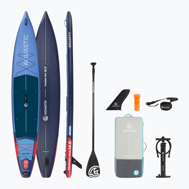 Inflatable board set SUP AQUASTIC Touring Pro 14'0" dark blue