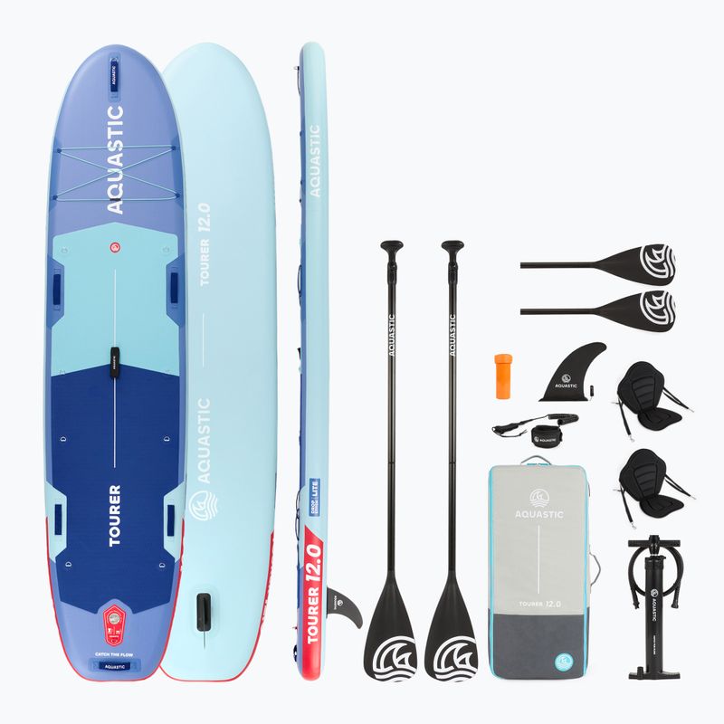Inflatable board set SUP AQUASTIC Tourer 12'0" 2-os blue