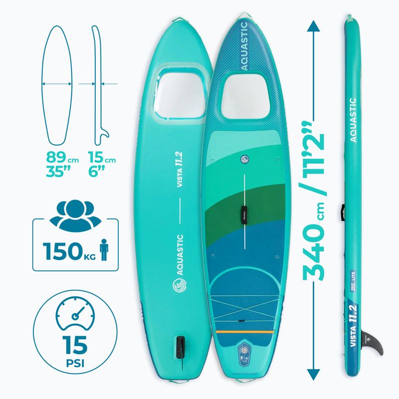 Inflatable board set SUP AQUASTIC Vista 11'2" green 21