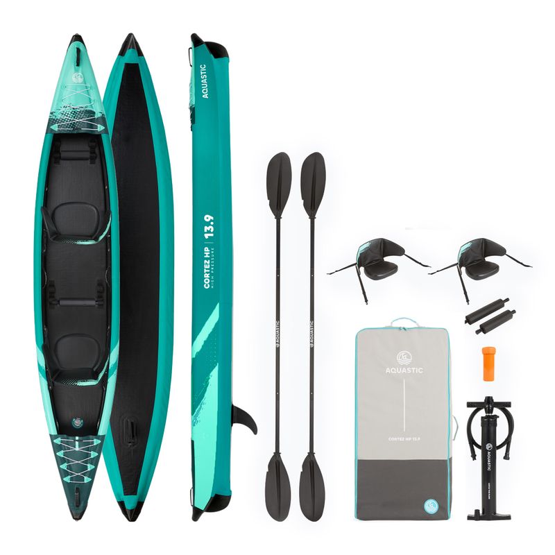 AQUASTIC Cortez 13'9" 420 cm green 2-person high-pressure inflatable kayak 17