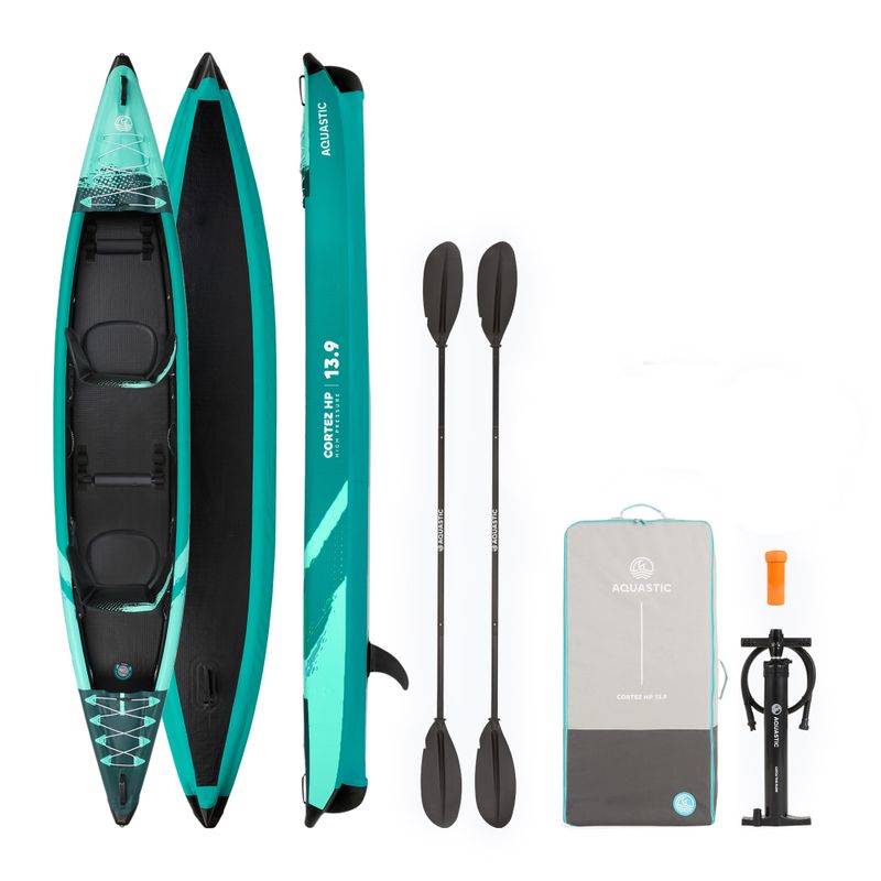 AQUASTIC Cortez 13'9" 420 cm green 2-person high-pressure inflatable kayak 18