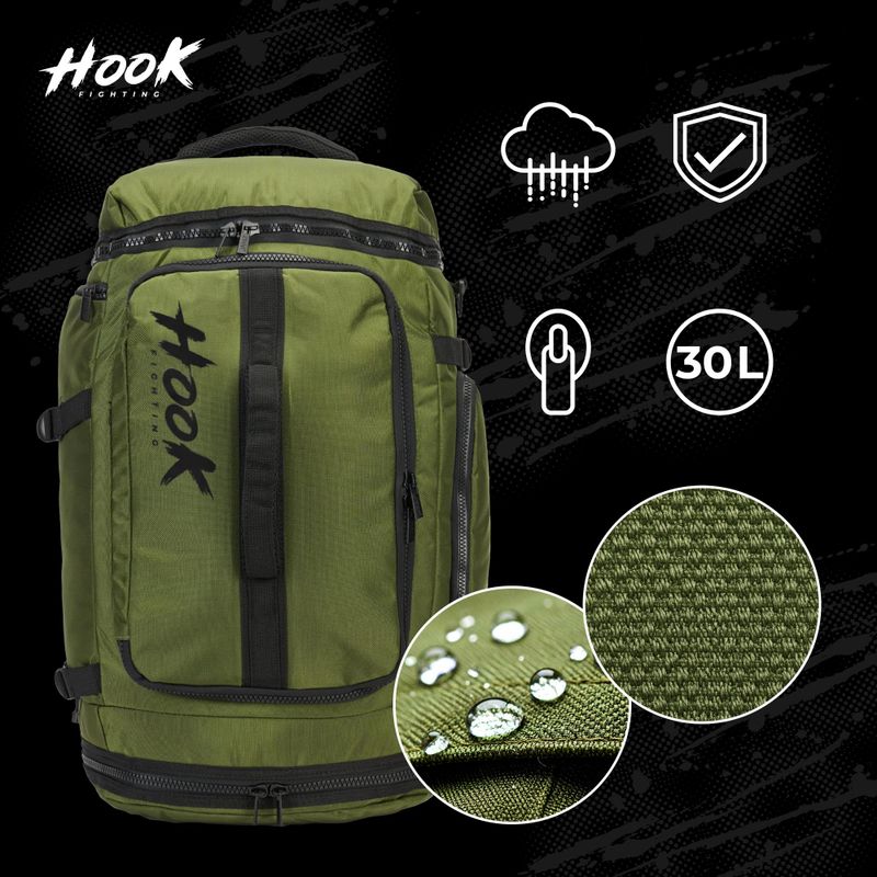 HOOK FIGHTING Training 2in1 Duffel Bag 30 l green 2