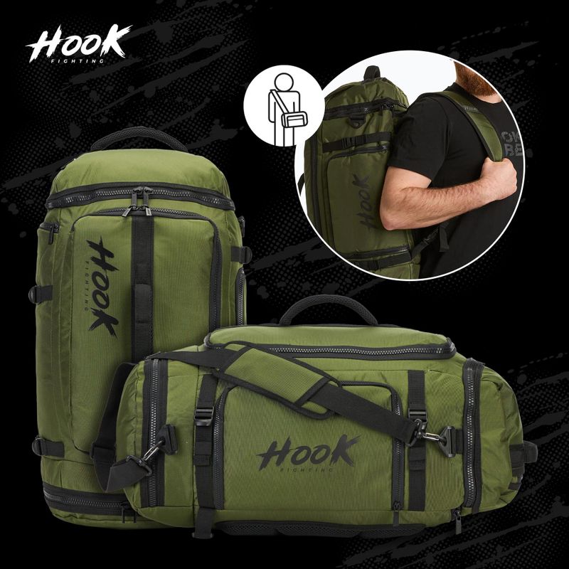 HOOK FIGHTING Camp 2in1 Duffel Bag 41 l green 17