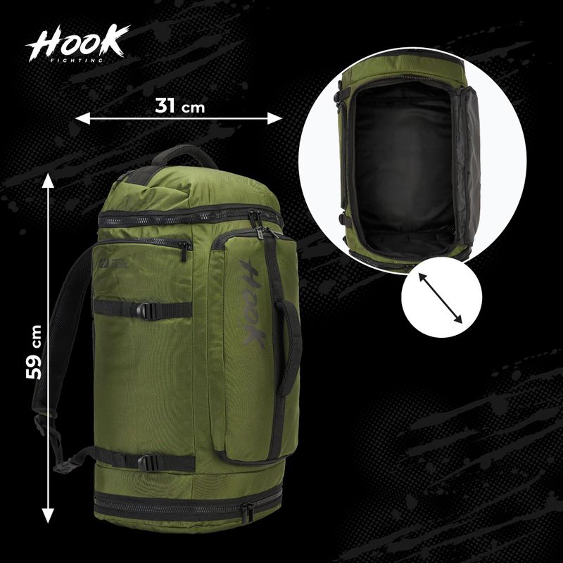 HOOK FIGHTING Camp 2in1 Duffel Bag 41 l green 18