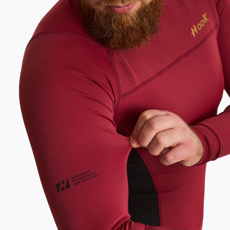 Men's HOOK FIGHTING Base red longsleeve rashguard 8