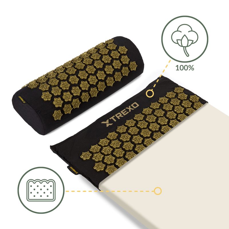 XTREXO acupressure mat large with cushion TXO-B4Z005-BK black 12