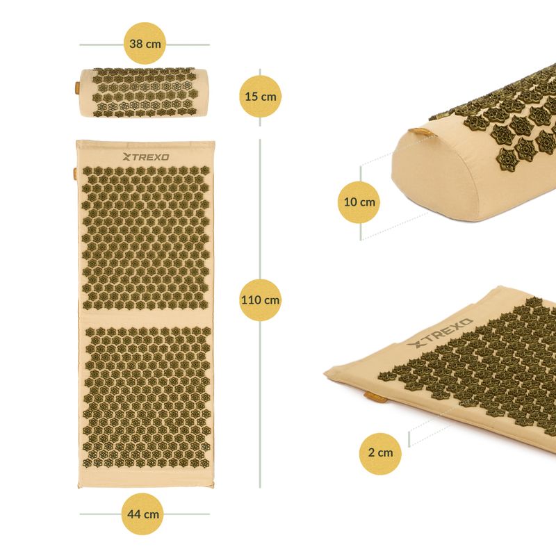 XTREXO acupressure mat large with cushion TXO-B4Z005-BZ brown 3