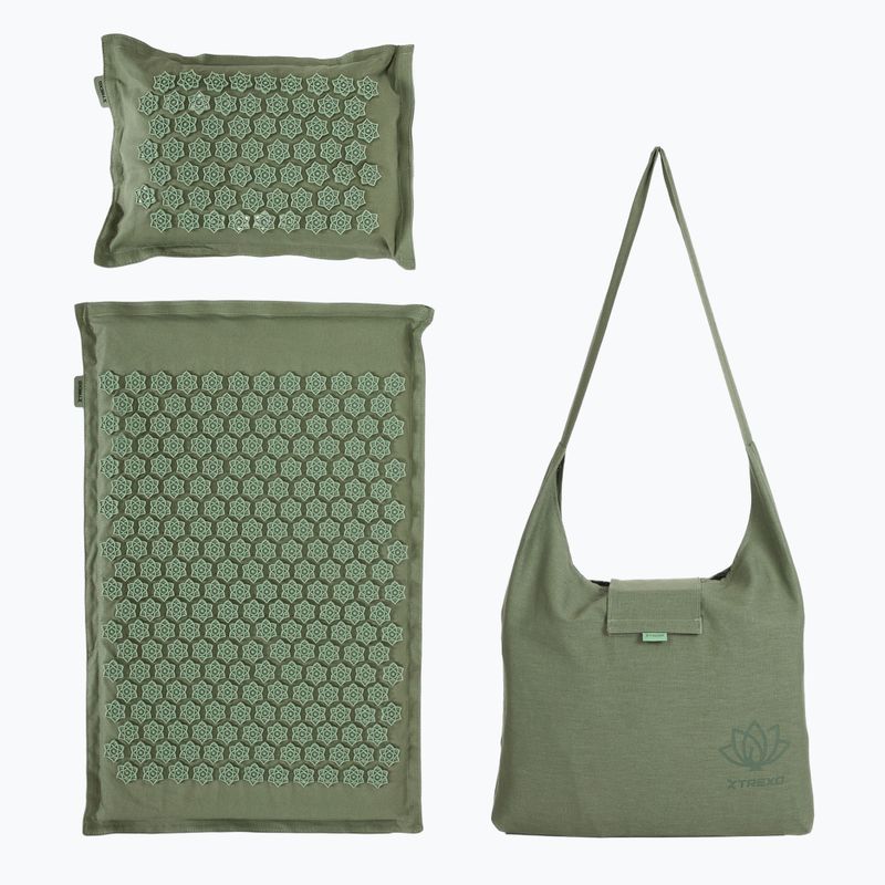 TREXO ECO acupressure mat with cushion TXO-B4Z006-GN green