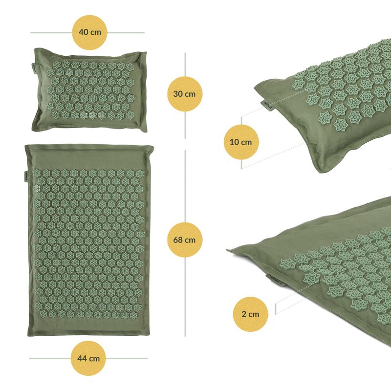 XTREXO ECO acupressure mat with cushion TXO-B4Z006-GN green 3