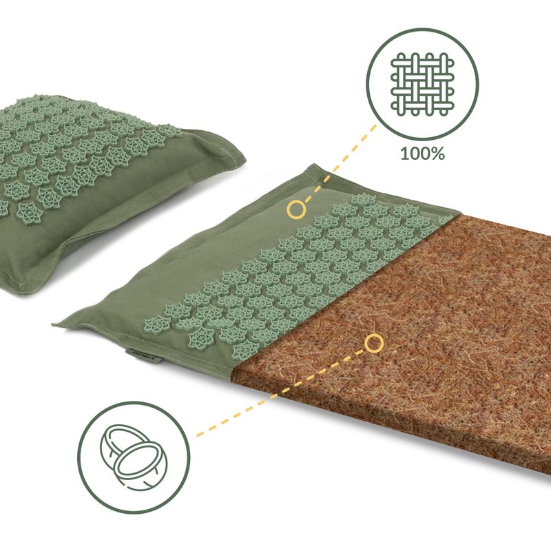 XTREXO ECO acupressure mat with cushion TXO-B4Z006-GN green 14