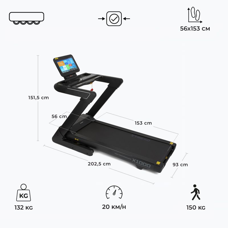 Electric treadmill XTREXO X1000 black 3
