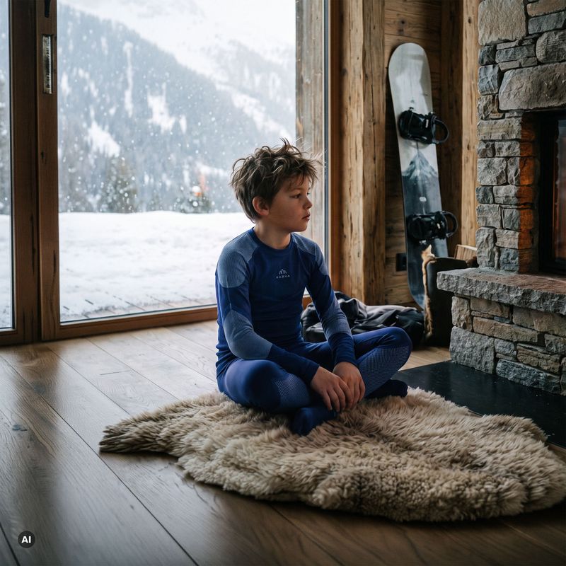 Children's Thermal Underwear Set KADVA Frosty Jrb Set Seamless Navy Blue 6