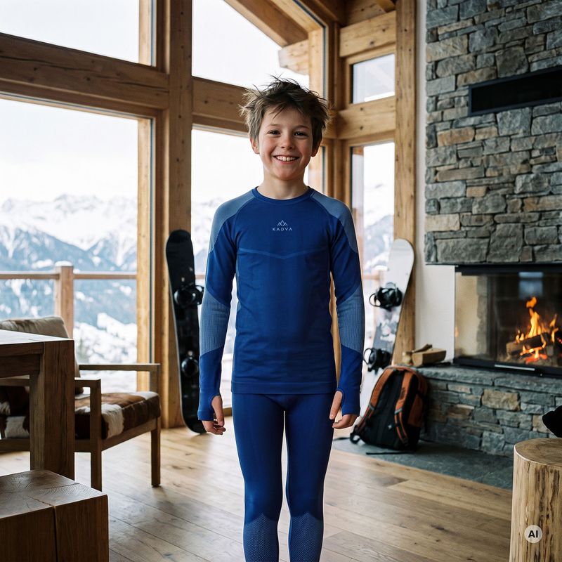 Children's Thermal Underwear Set KADVA Frosty Jrb Set Seamless Navy Blue 7
