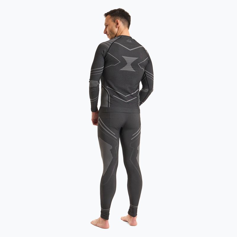 Men's KADVA Streif Set seamless thermal underwear set in black 3
