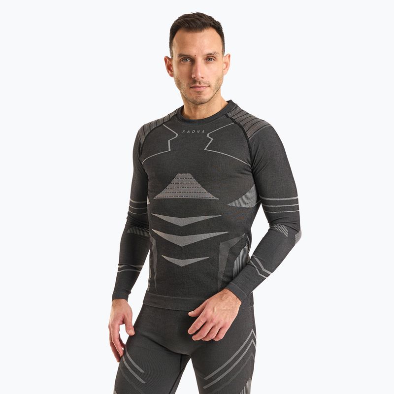 Men's KADVA Streif Set seamless thermal underwear set in black 4
