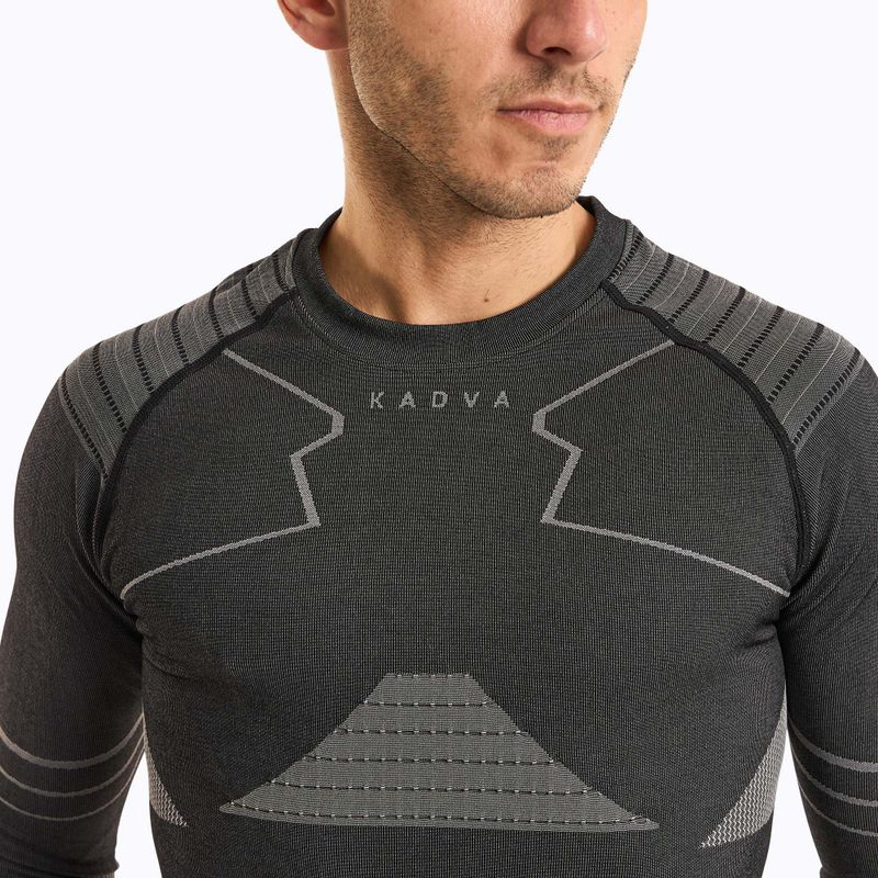 Men's KADVA Streif Set seamless thermal underwear set in black 6
