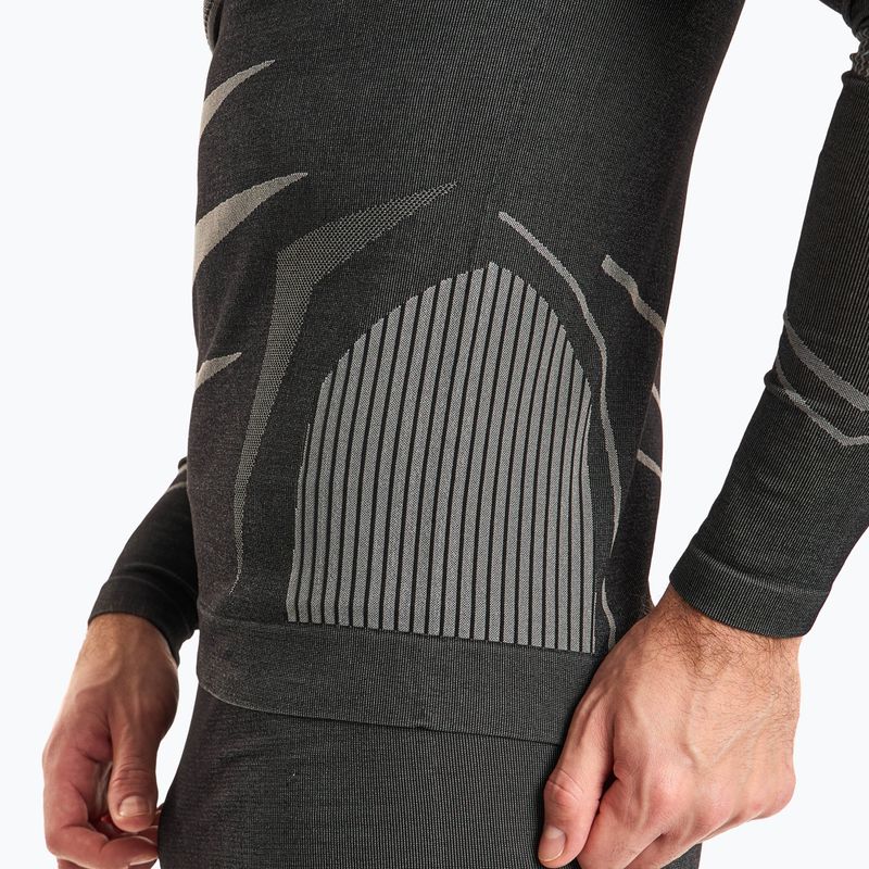 Men's KADVA Streif Set seamless thermal underwear set in black 7