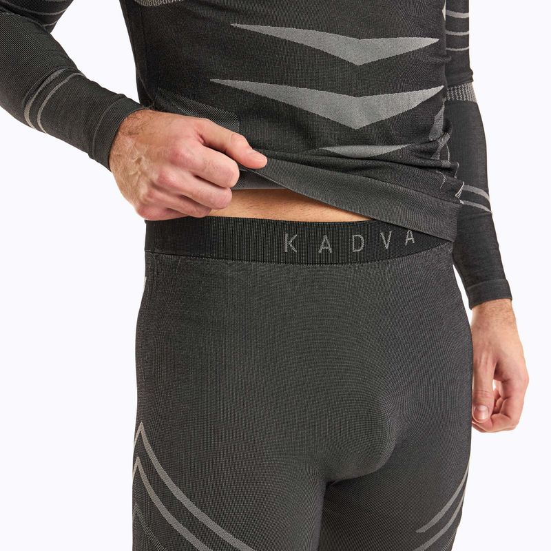 Men's KADVA Streif Set seamless thermal underwear set in black 8