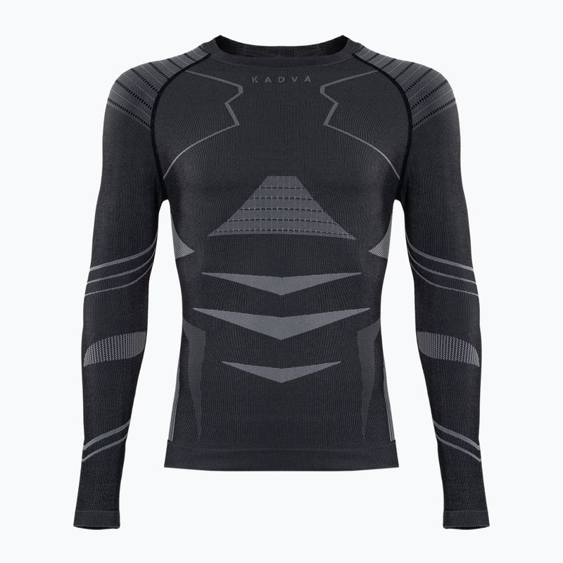 Men's KADVA Streif Set seamless thermal underwear set in black 16