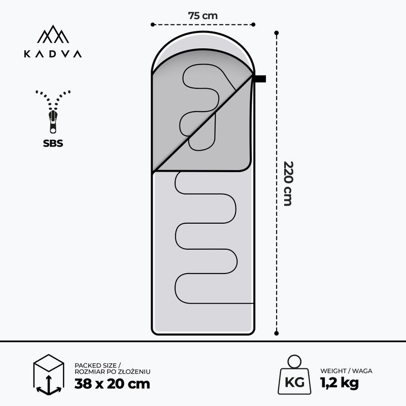 Sleeping bag KADVA Dorma R right red 3