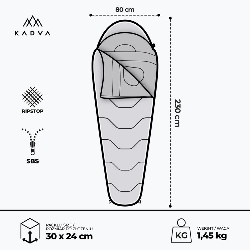 KADVA Mumio L sleeping bag left green 3