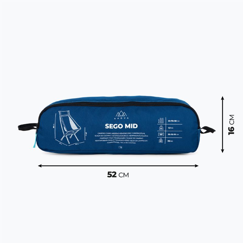 KADVA Sego Mid ultralight foldable camping chair blue 11
