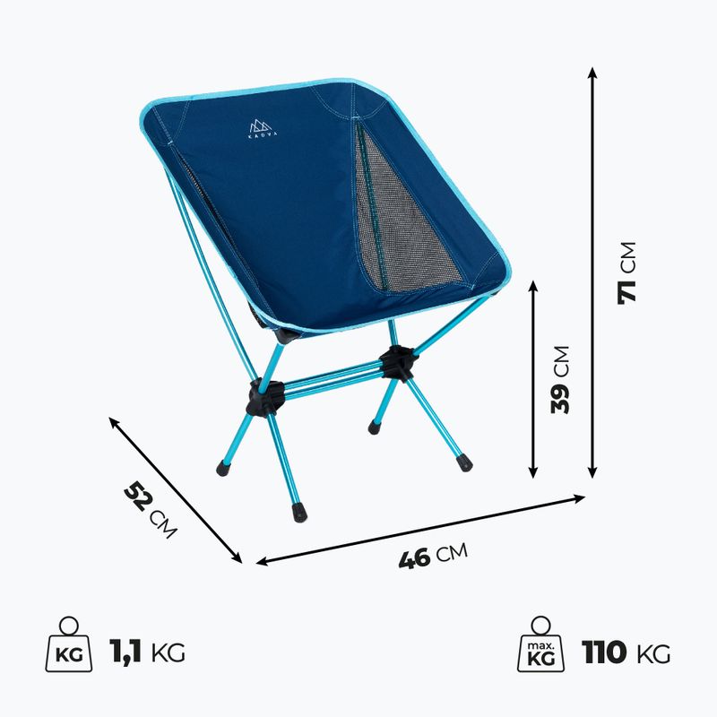 KADVA Sego Low Ultralight Foldable Camping Chair Blue 2