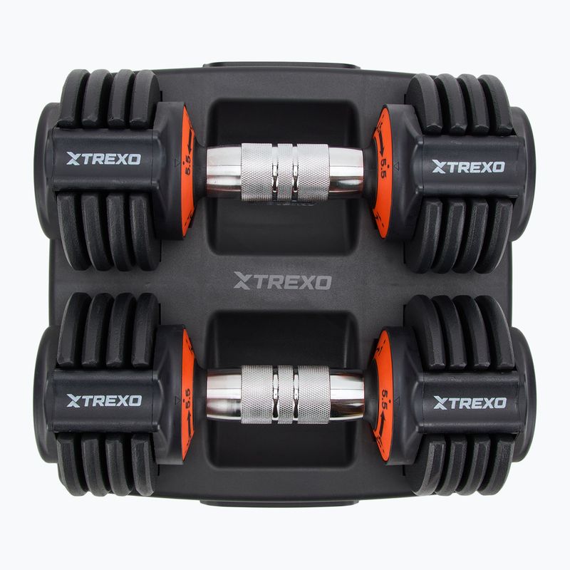 XTREXO adjustable dumbbell set 2 x 5.75 kg black 3