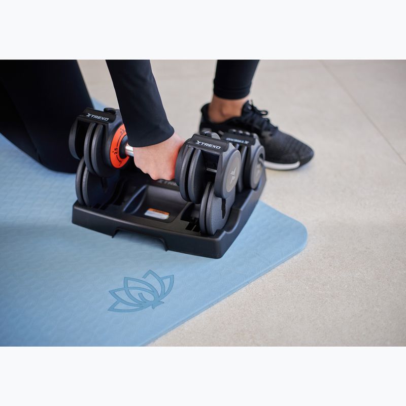 TREXO adjustable dumbbell set 2 x 5.75 kg black 8