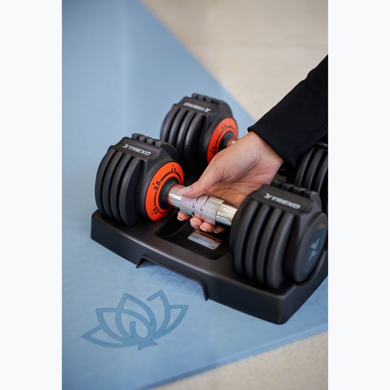 TREXO adjustable dumbbell set 2 x 5.75 kg black 9