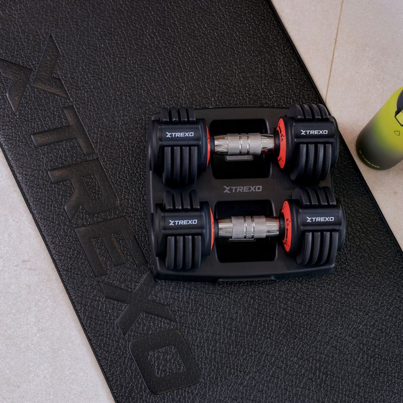 XTREXO adjustable dumbbell set 2 x 5.75 kg black 12