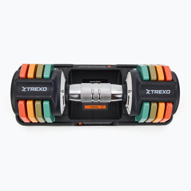 TREXO adjustable dumbbell set 2 x 5 kg multicolour 2
