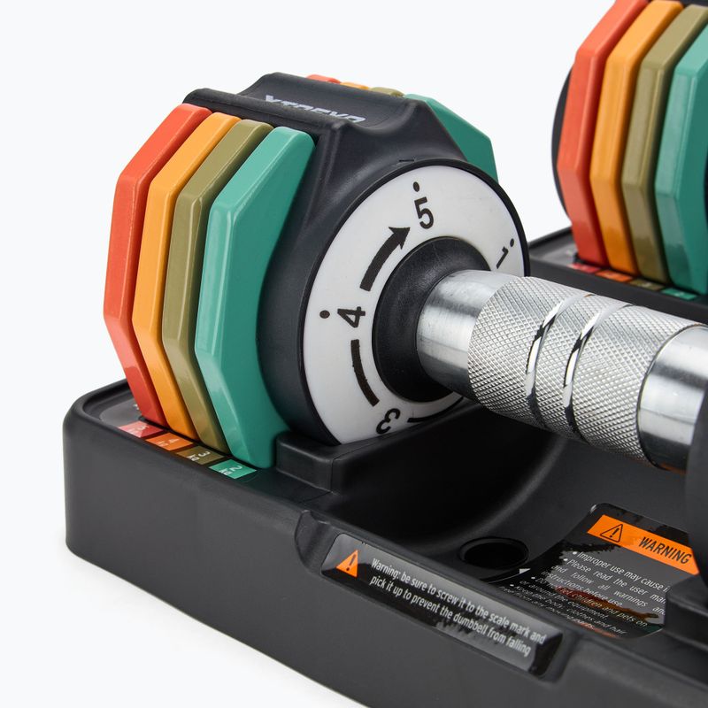 XTREXO adjustable dumbbell set 2 x 5 kg multicolour 4