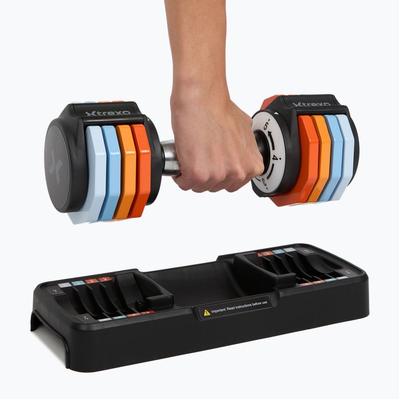 XTREXO adjustable dumbbell set 2 x 5 kg multicolour 10