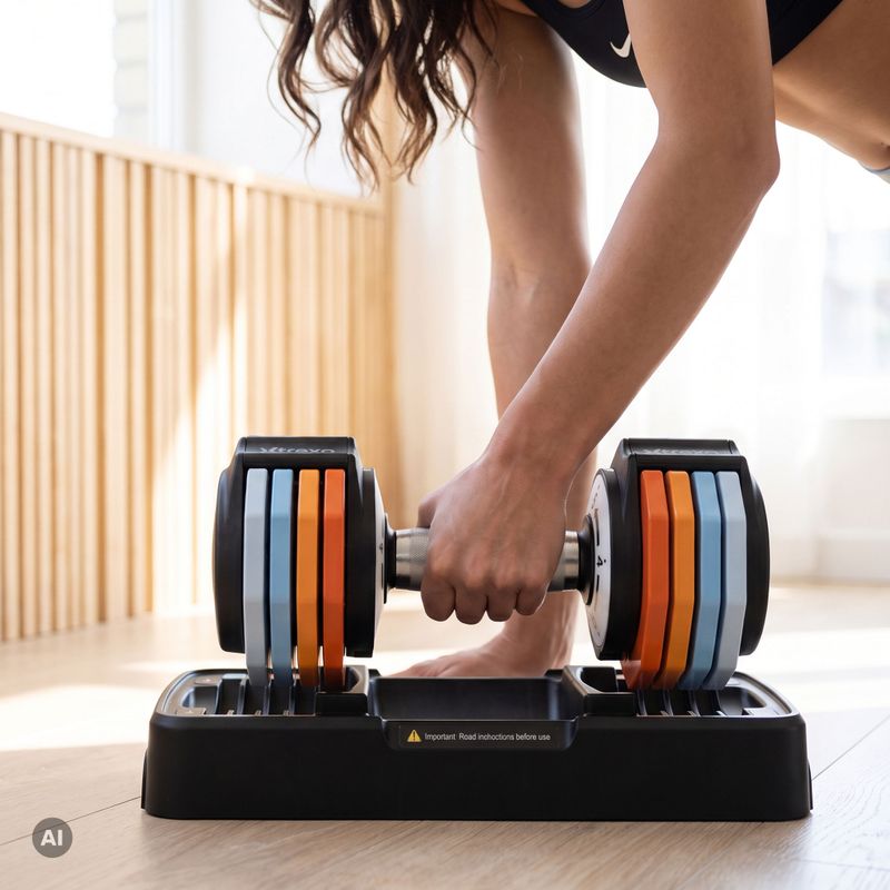 XTREXO adjustable dumbbell set 2 x 5 kg multicolour 12