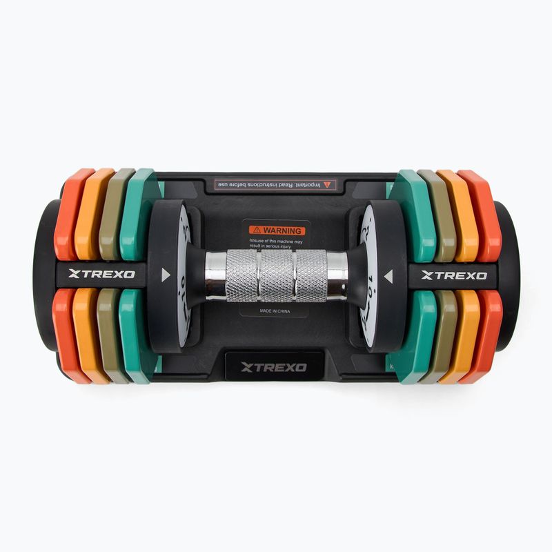 XTREXO adjustable dumbbell set 2 x 10 kg multicolour 3