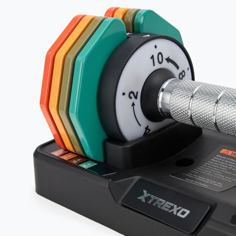 XTREXO adjustable dumbbell set 2 x 10 kg multicolour 4