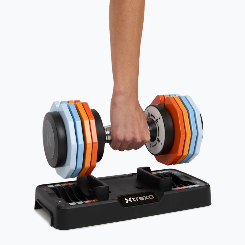 XTREXO adjustable dumbbell set 2 x 10 kg multicolour 10